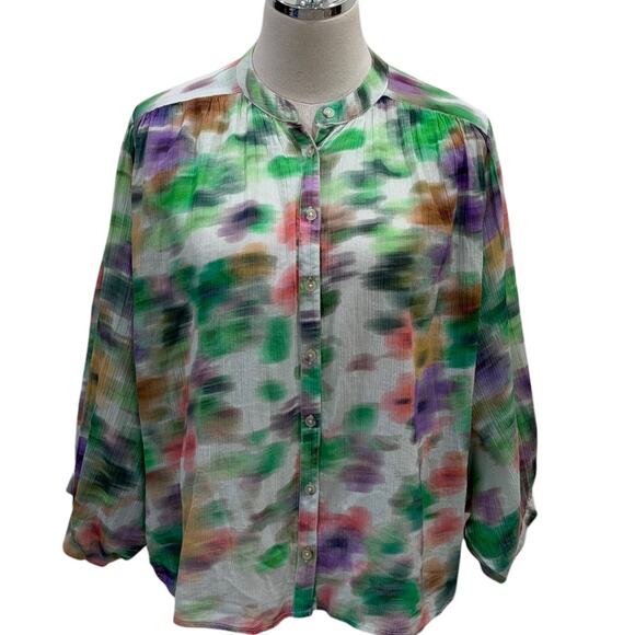 Anthropologie Pilcro The Sidney Batwing Blouse In Watercolor - Picture 2 of 7